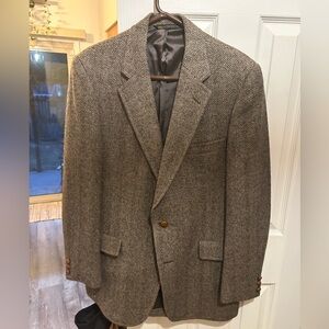 Men's Brown Herringbone Wool Sport Coat